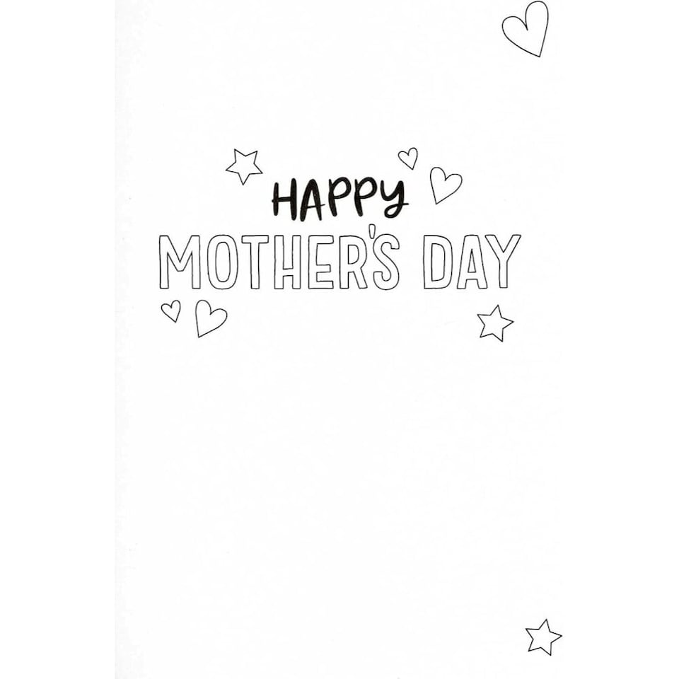 image 1 of Two Dogs Design Multi-Caption Mother's Day Card Colour-Me-in Activity with Stickers