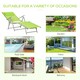 image 6 of Outsunny Sling Patio Reclining Chaise Lounge Garden Furniture Folding, Green