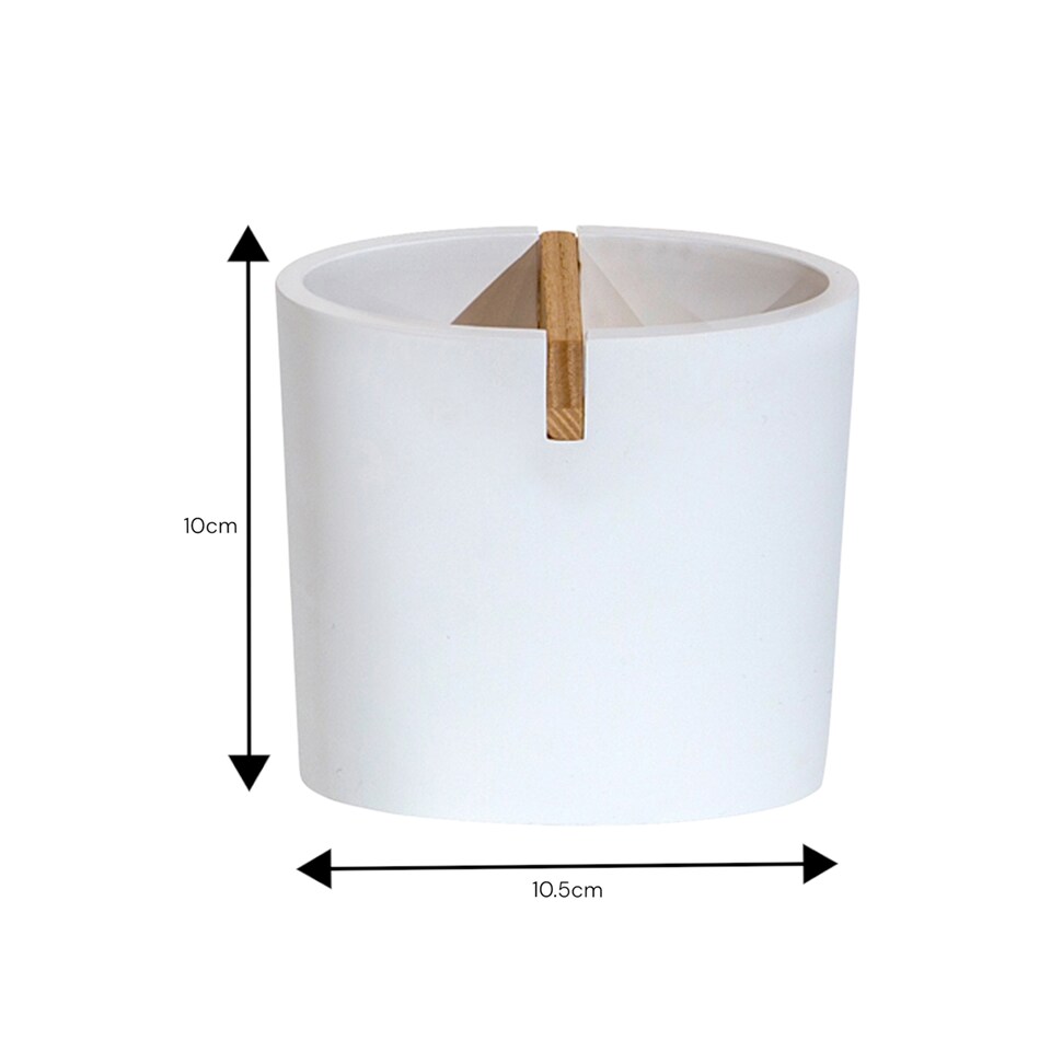 image 1 of Showerdrape Sonata White & Bamboo 3 Piece Bathroom Accessory Set | White | White | 1