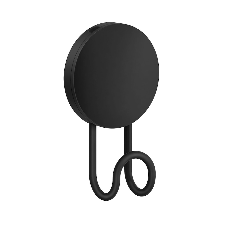 image 1 of BESLAGSBODEN Black Self Adhesive Bathroom Towel Hook