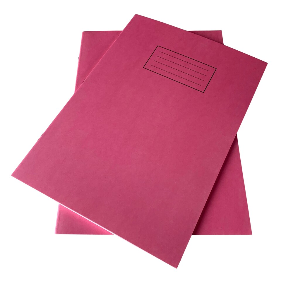 image 1 of Pack of 10 Janrax A4 Pink 80 Pages Feint and Ruled Exercise Books