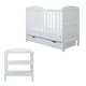 image 1 of Coleby Mini 2 Piece Furniture Set - Suitable from Birth to 4 Years, Open Changer, Under Drawer & All Seasons Premium Pocket Sprung Mattress - (White)