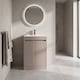 image 2 of Balterley Chartley Contemporary Floor Standing 2 Door Vanity Basin Unit, Minimalist Basin, 500mm, Taupe