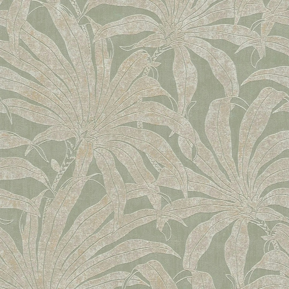 Sample of Gentle Palms Wallpaper in Sage Multi