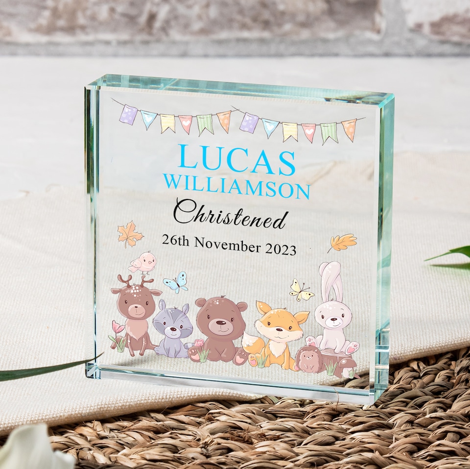 image 1 of Personalised Christened Glass Token Christening Gift for Child