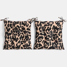 OHS 2 x Animal Print Garden Seat Pads Outdoor Chair Cushions