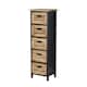 image 1 of Solid Wooden Storage Chest Of Drawers Organiser Rustic Fully Assembled Multi | 5 Drawer Black Oak