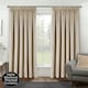 image 1 of Oxford Cream Velvet Curtains 90 x 72 inch (229 x 183 cm) 100% Blackout Pencil Pleat Thermal Noise Reducing Curtains for Bedroom and Living Room