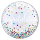 image 1 of Congratulations Confetti Stars See-Thru Bubble Helium Qualatex Balloon 56cm / 22 in Multi