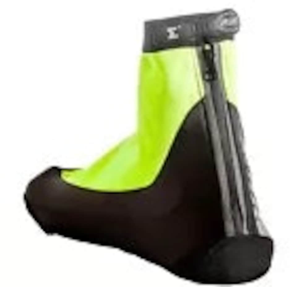 image 1 of AWE Bike Shoe Cover Neoprene/PU Reflective Neon/Black/Silver Waterproof Size 7-9