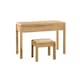 image 1 of Oak Curve 2 Drawer Dressing Table & Stool