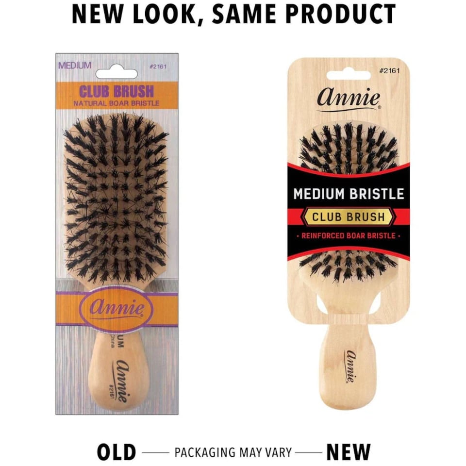 image 1 of Annie Natural Boar Bristle Medium Club Brush 2161