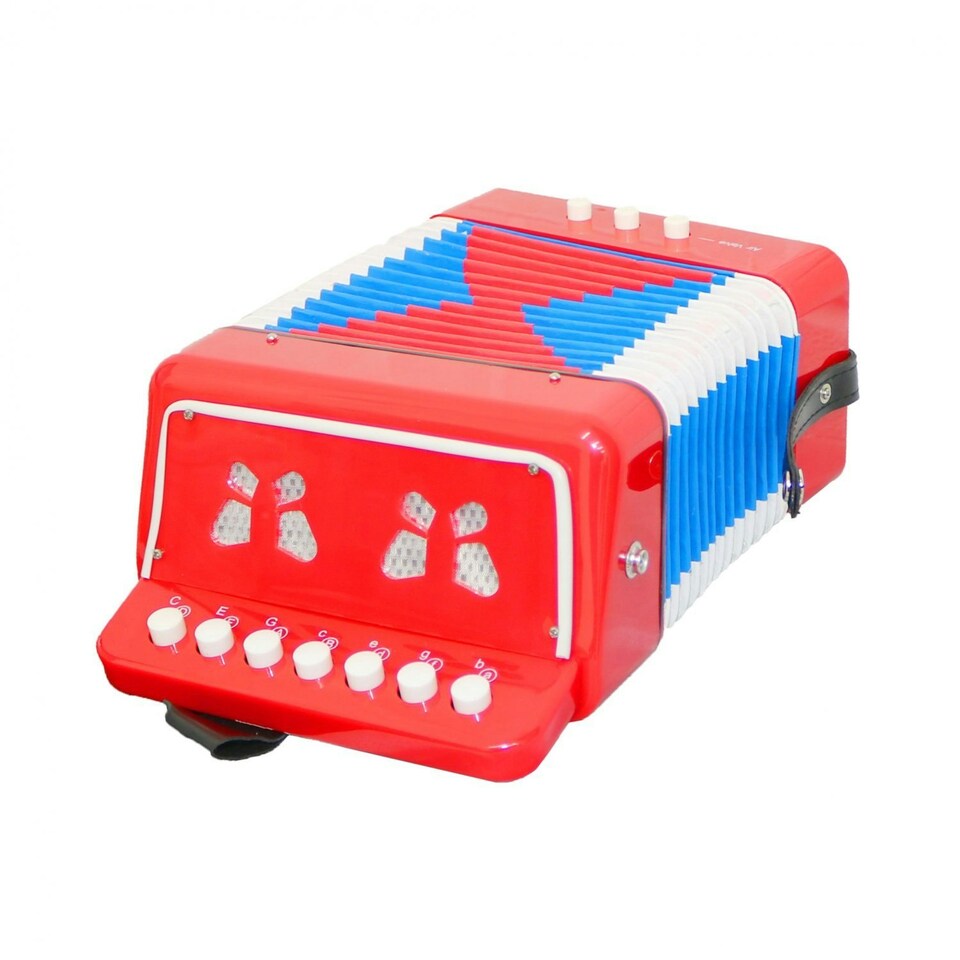 image 1 of Oypla 7 Keys 2 Bass Children's Red Toy Accordion Musical Instrument