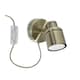 image 4 of ValueLights Benton Antique Brass Plug In Wall Light & Bulb Gold