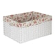 image 1 of Small Paper Rope Rectangular Storage Basket with Garden Rose Cotton Lining | Multi | Garden Rose | S