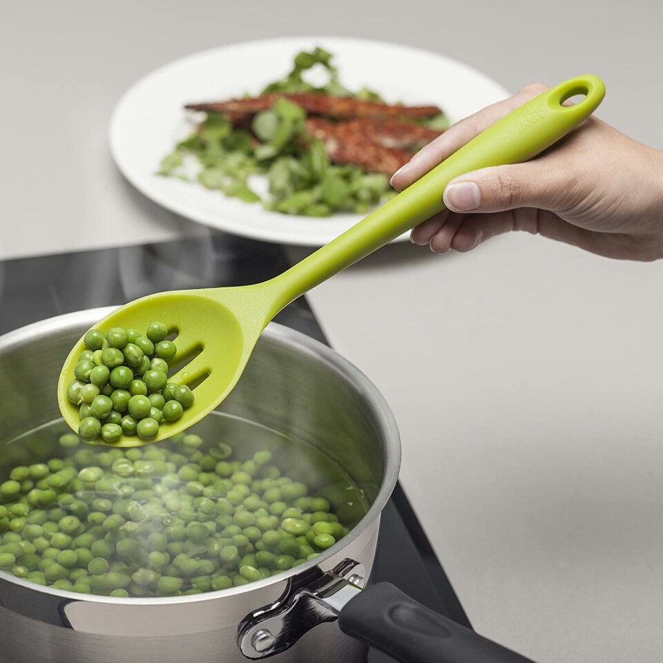 image 1 of Zeal Silicone Slotted Spoon 28cm, Lime Green