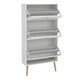 image 5 of Cumbria Shoe Cabinet 3 Flip Down Doors White