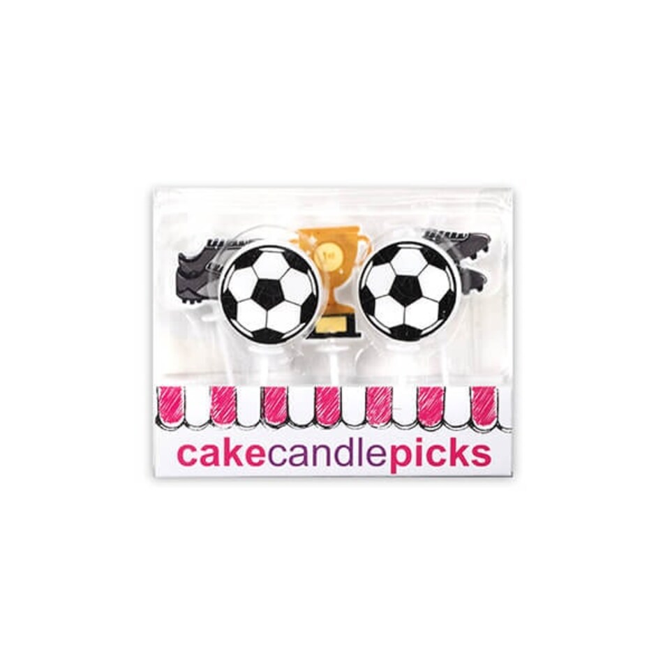 image 1 of Anniversary House Football Party Pick Candles Pack of 5
