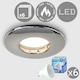 image 1 of ValueLights Pack of 6 Fire Rated Bathroom/Shower IP65 Black Chrome Domed Ceiling Downlights 5w LED Bulbs 3000K Warm White | Black