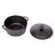 image 9 of 4L Cast Iron Non Stick Casserole Dish Pan with Lid | Black | 1