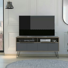 Core Products Vegas, Wide Screen TV Rack With 4 Doors H60.6cm x W123.5cm x D38.6cm Brown