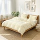 image 2 of Living and Home 3Pcs Duvet Cover and Pillowcases Bedding Set, Super King- Off White | White | Super King