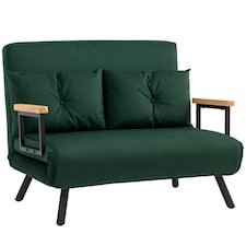 HOMCOM Click Clack 2 Seater Sofa Bed for Living Room, Guest Room, Green Green | green