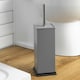 image 4 of Harbour Housewares 2x Toilet Brushes & Holder - Matt Grey - Square Stainless Steel Non Slip Rust Resistant Toilet Cleaning Brush | Grey | Grey | One Size | 2