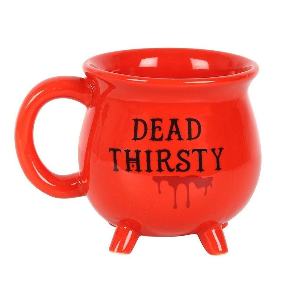 image 1 of Something Different Dead Thirsty Cauldron Ceramic Mug - Red/Black - One Size