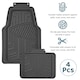 image 3 of Heavy Duty Rubber 4 PCS Car Mat Set Universal Mats Non Slip Cut To Fit Trim