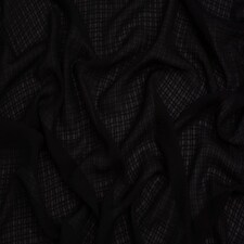 Minerva Core Range Black Crinkle Texture Seersucker Voile Fabric for Dressmaking, 145cm / 57" Wide - per metre