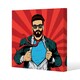 image 1 of Strong Businessman in glasses in comic style. Success concept (Canvas Print) 127 x 127 x 4cm