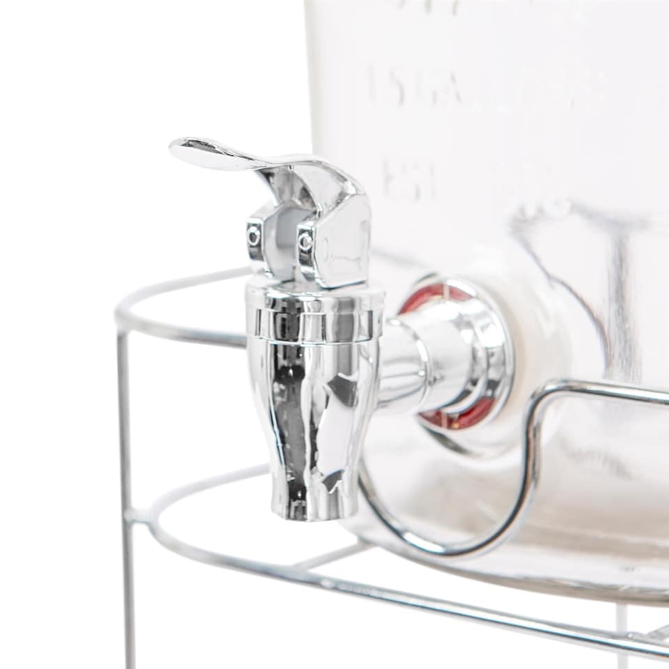 image 1 of Rink Drink Glass Drinks Dispenser with Tap & Black Bucket Stand - 6.5L