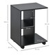 image 8 of HOMCOM C-Shape End Table Storage Unit w/ 2 Shelves 4 Wheels Black Yellow