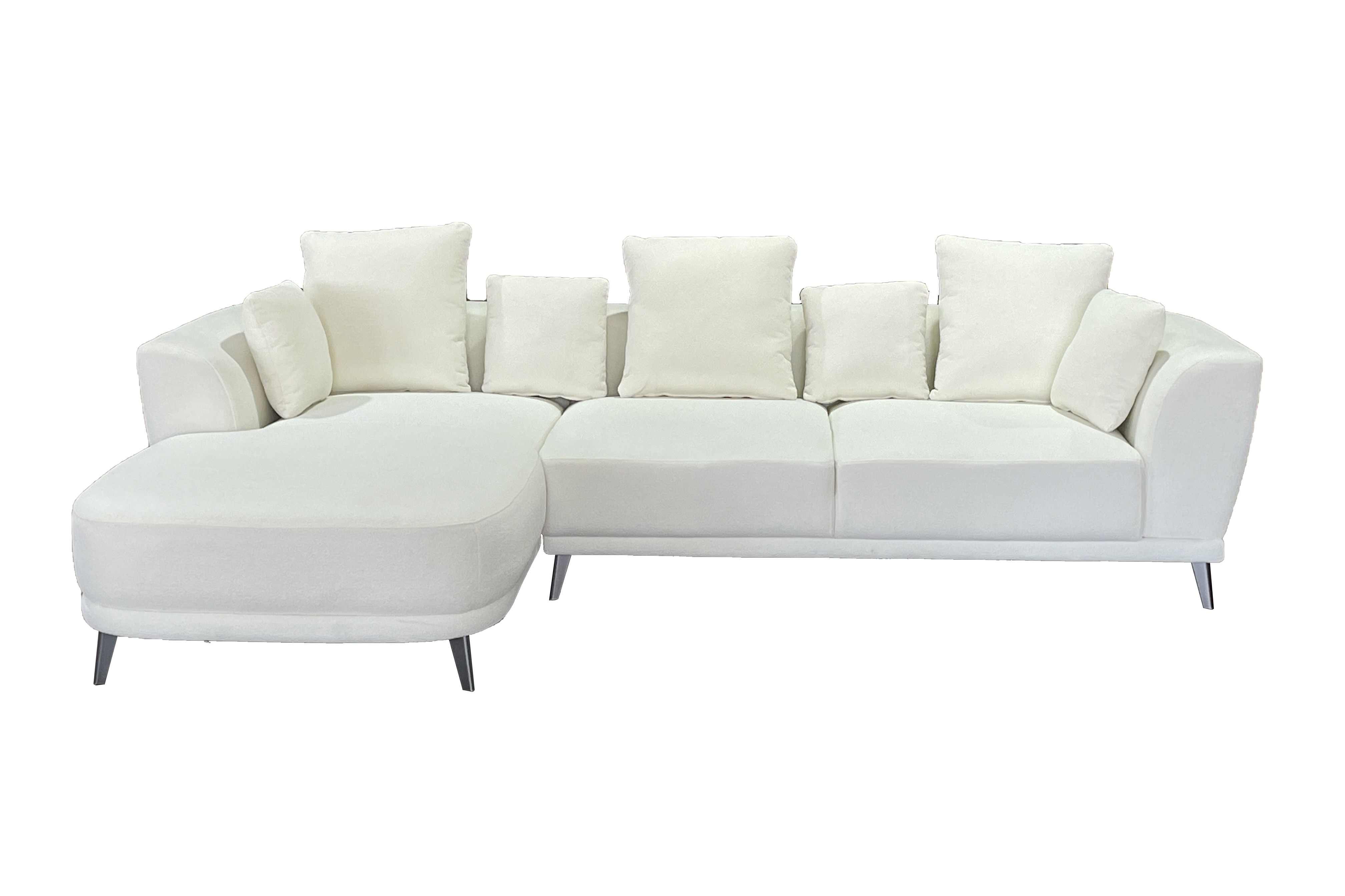 The 3 Seater Nova Lounger Right Corner Sofa in Grey or Cream Cream One Size