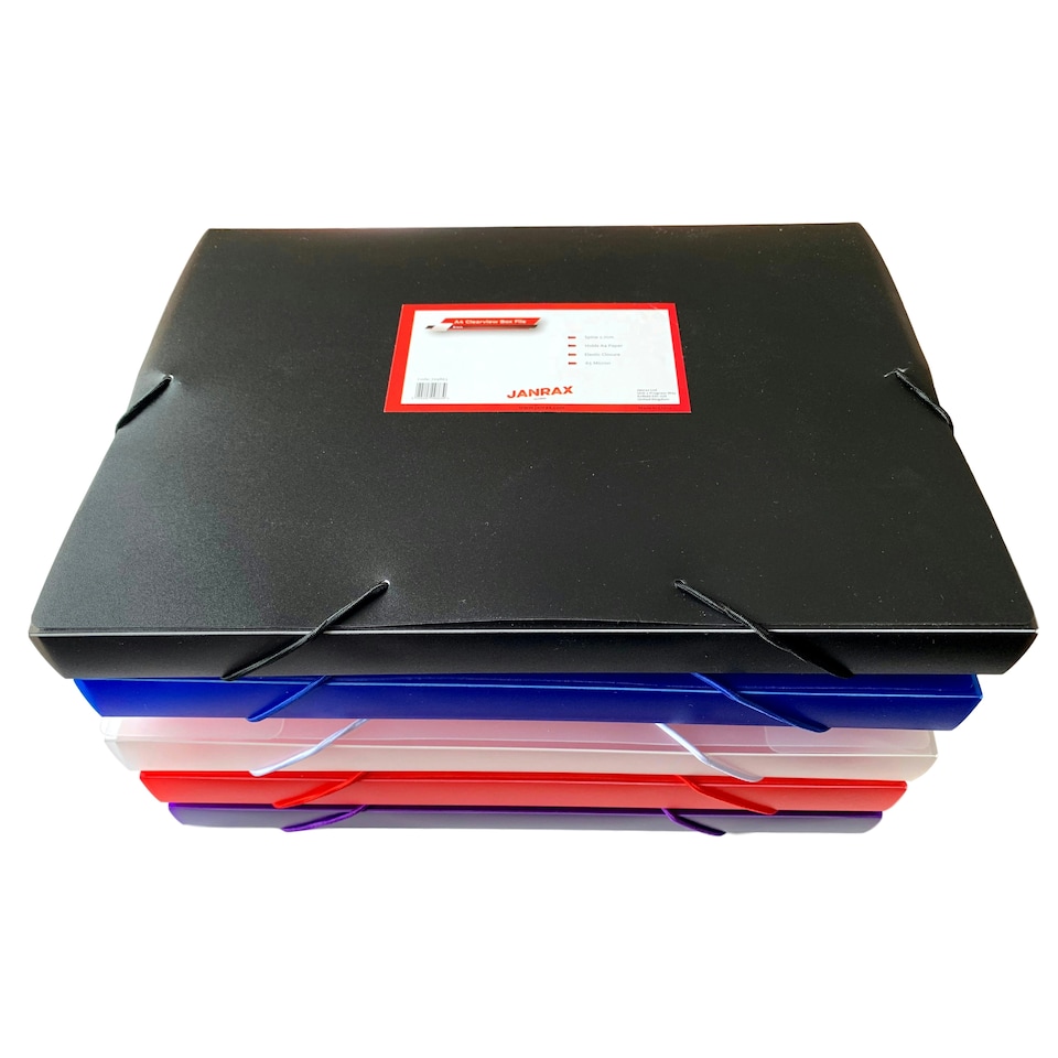 image 1 of A4 Clearview Black Box File with Elastic Closure