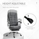 image 5 of Vinsetto Computer Office Chair Home Swivel Task Recliner w/ Footrest, Arm, Grey