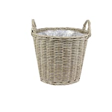 Lined Planter - Polyrattan - L44 x W44 x H49 cm - Natural | Brown