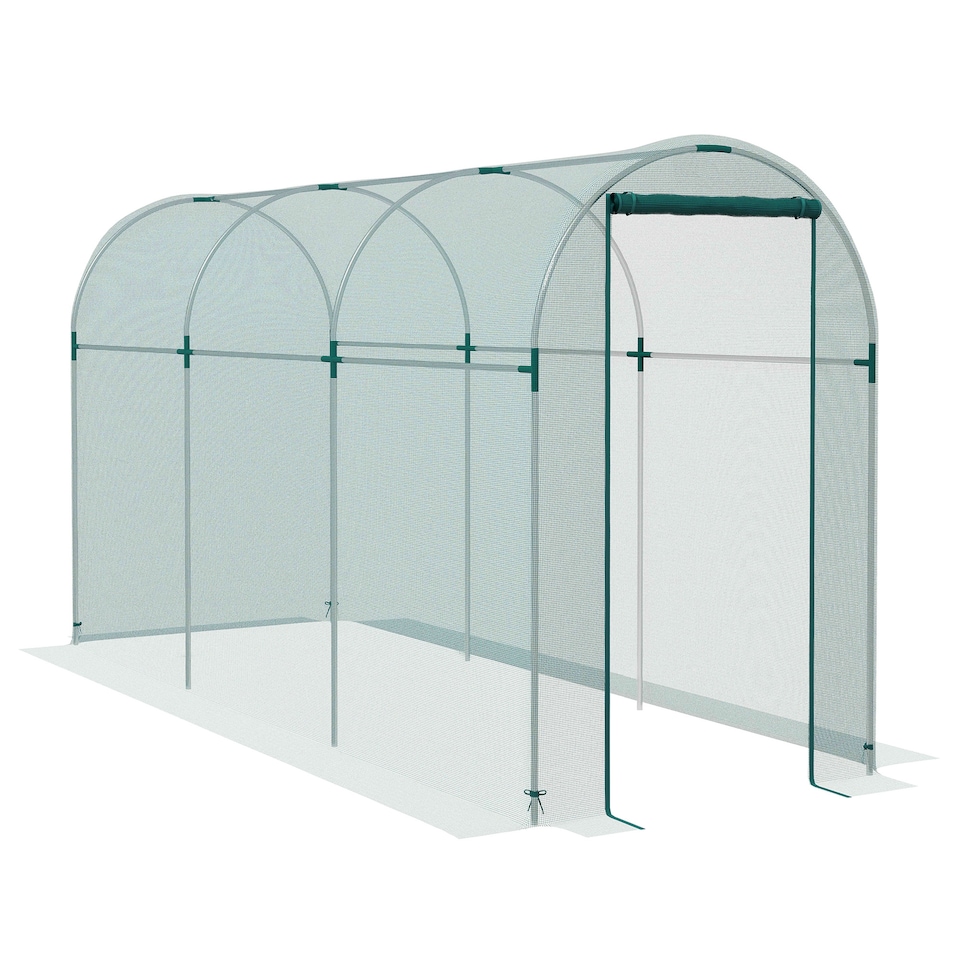 image 1 of Outsunny Fruit Cage, Plant Protection Tent, 1.2 x 3.6 x 1.9m, Green