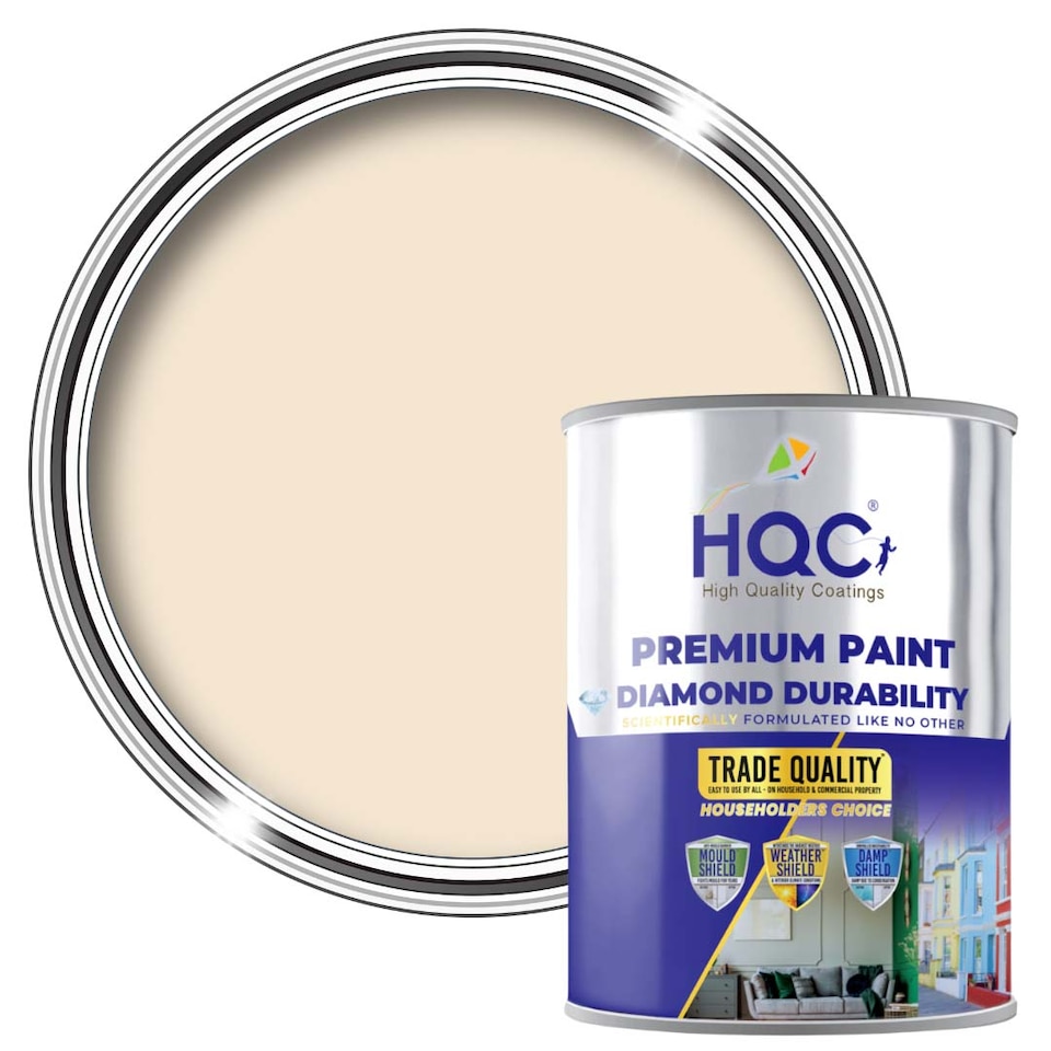 image 1 of HQC Masonry Paint -  Weatherproof & Long-lasting Protection For All Exterior Walls - Magnolia - 1L