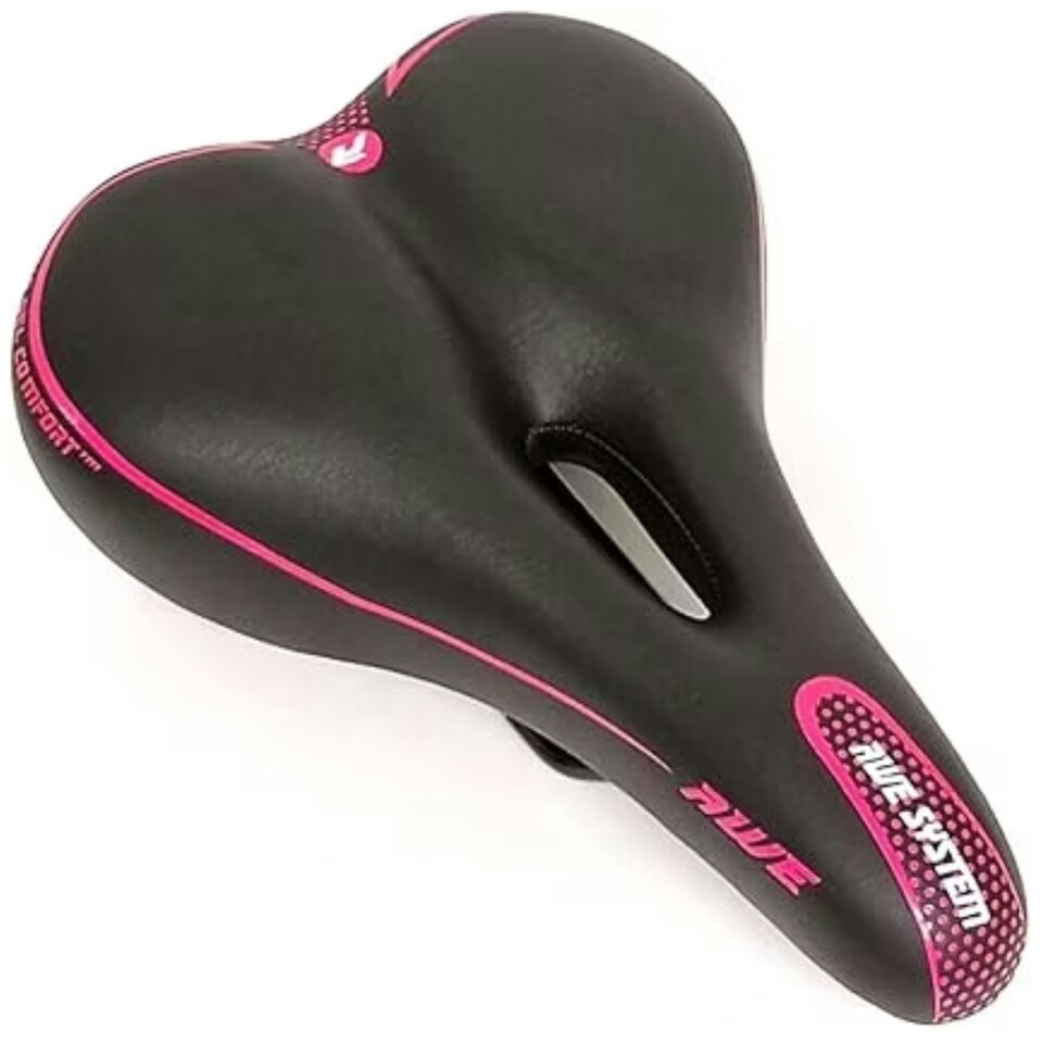 image 1 of AWE Adult Ladies COMFORT GEL Bike/E-Bike/City Pink/Black Large Saddle
