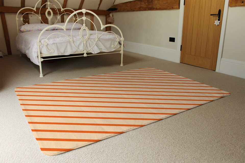 image 1 of Orange Lines Designer Rug | Multi