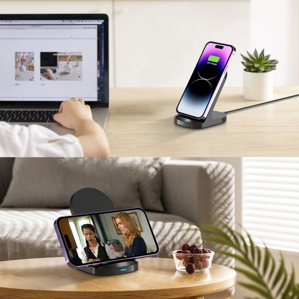 image 1 of Energizer WCP108 15W QI Wireless Stand Black