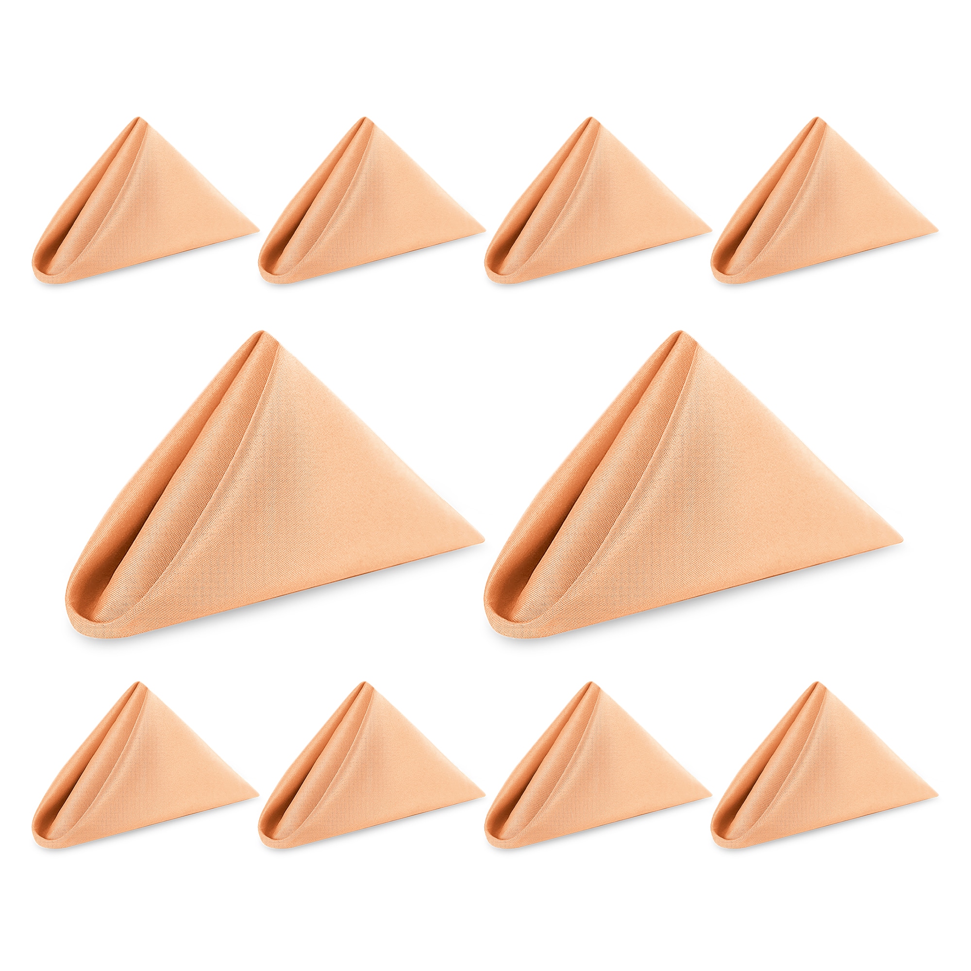 Neel Blue 20 Inch Polyester Table Napkins, Reusable, Wrinkle-Resistant Cloth Napkins, 10pcs in Peach