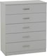 image 1 of Dakota 5 Drawer Chest | Grey | Light Grey