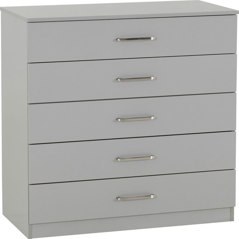 image 1 of Dakota 5 Drawer Chest Grey | Light Grey