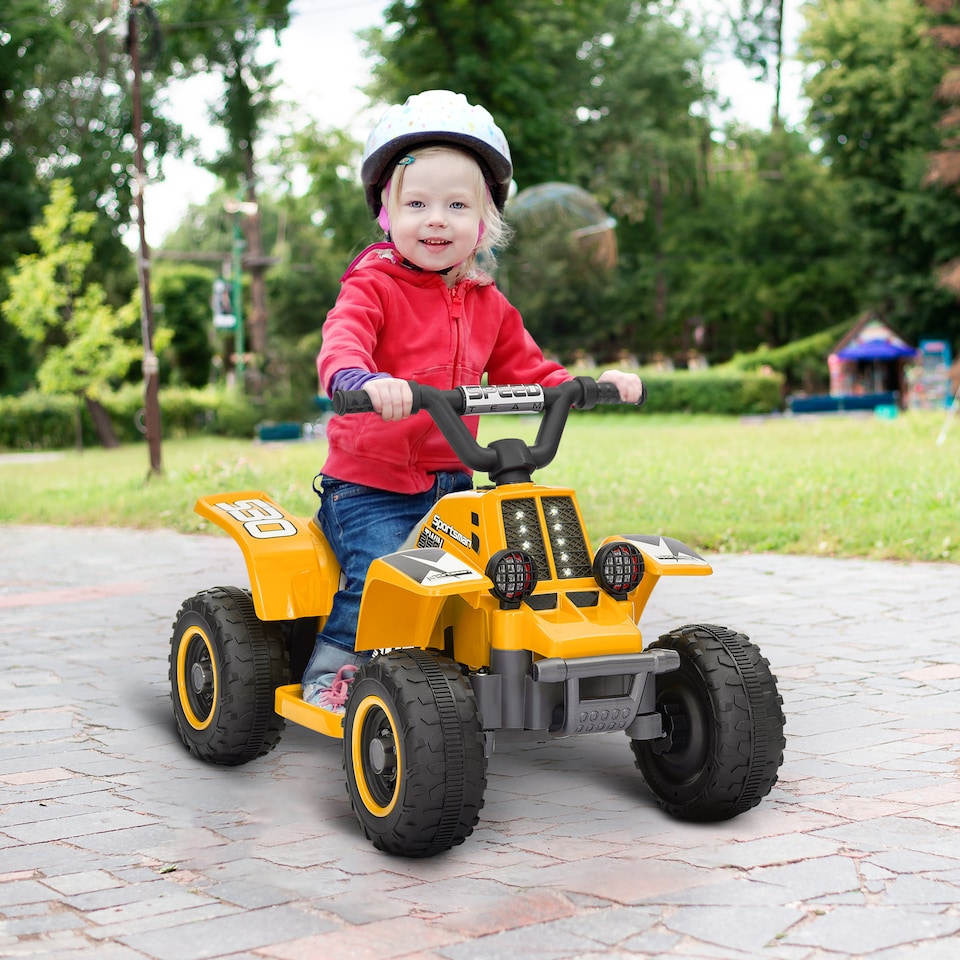 image 1 of AIYAPLAY 6V Electric Quad Bike w/ Forward/Backward, Car for Kids, Yellow