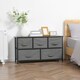 image 2 of HOMCOM Chest of Drawers, 5 Drawer Fabric Dresser for Bedroom, Dark Grey