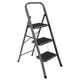image 1 of Futura 3 Step Ladder Grey, Heavy-Duty Steel Folding Home DIY Step Stool with Wide Non-Slip Steps & Anti Slip Feet 150kg Capacity