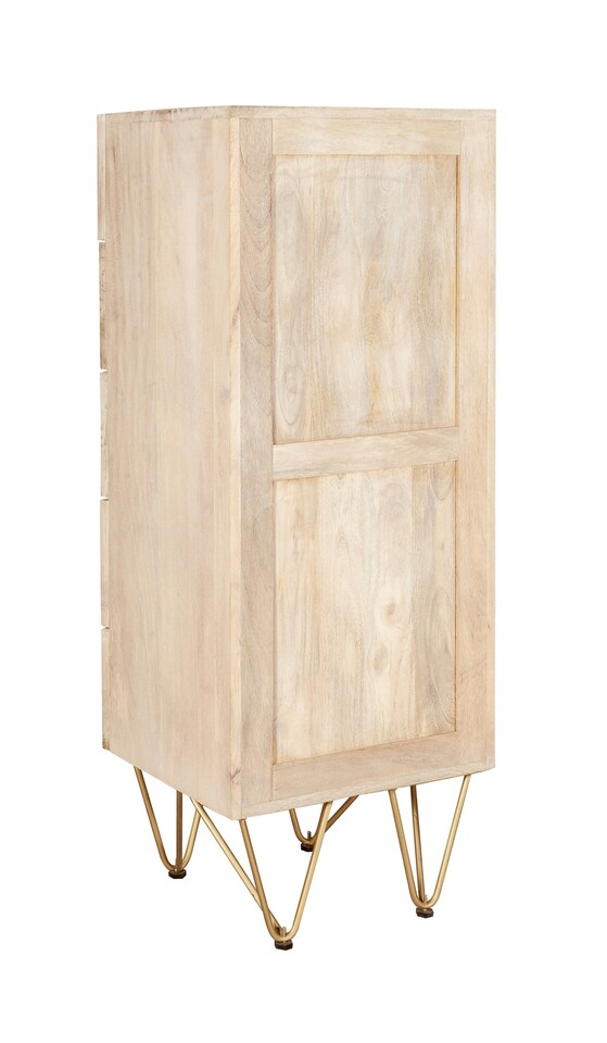 image 1 of Light Gold Tall Chest of Drawers